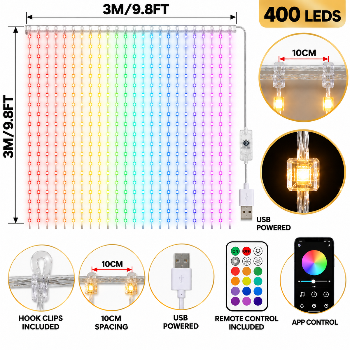 One Light Curtain for Christmas, Halloween & Every Party