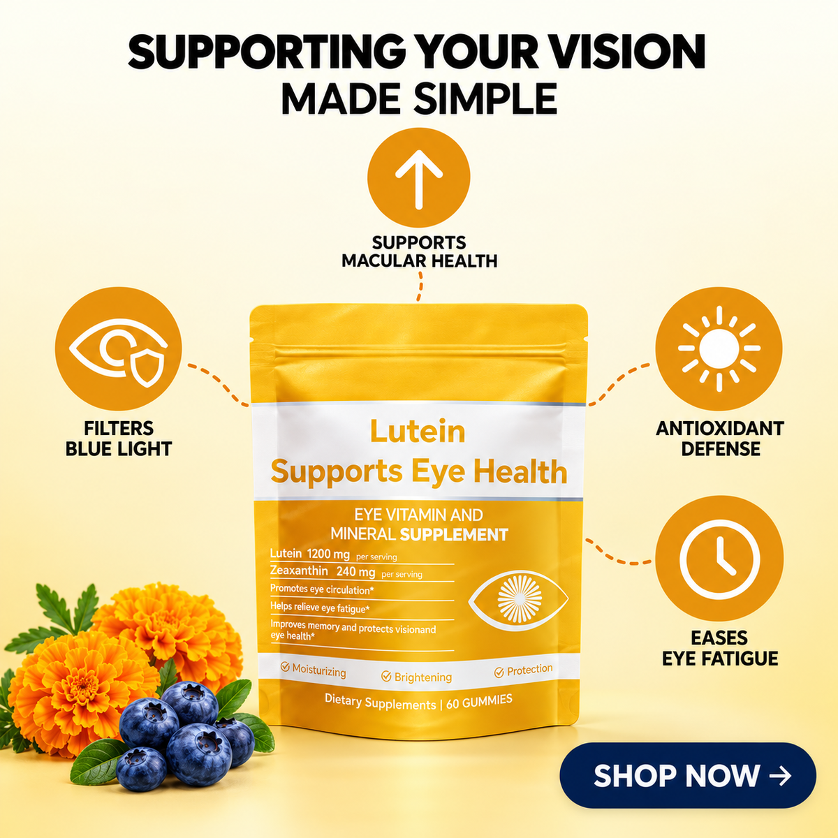 Daily Vision Support Gummies - See clearly, live fully